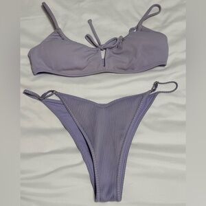 Hollister Purple Ribbed Bikini Set